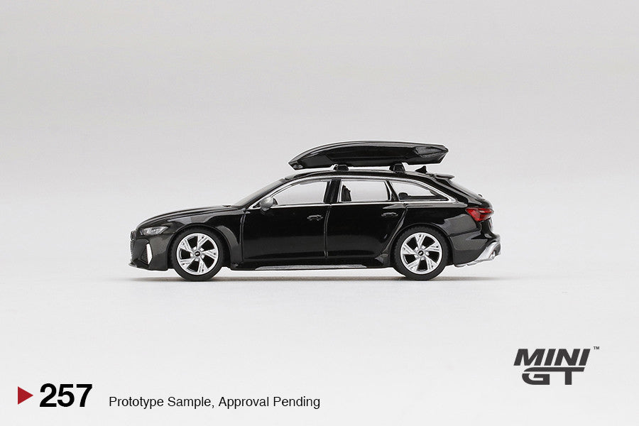 1/64 Mini GT #257 Audi RS6 Avant (Mythos Black) with Roof Box Limited Edition mgt00257
