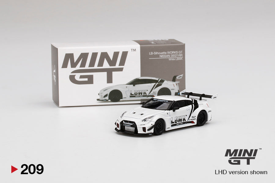 1:64 Mini GT#209 LB-Silhouette WORKS GT NISSAN 35GT-RR Ver. 2 - White Limited Edition mgt00209