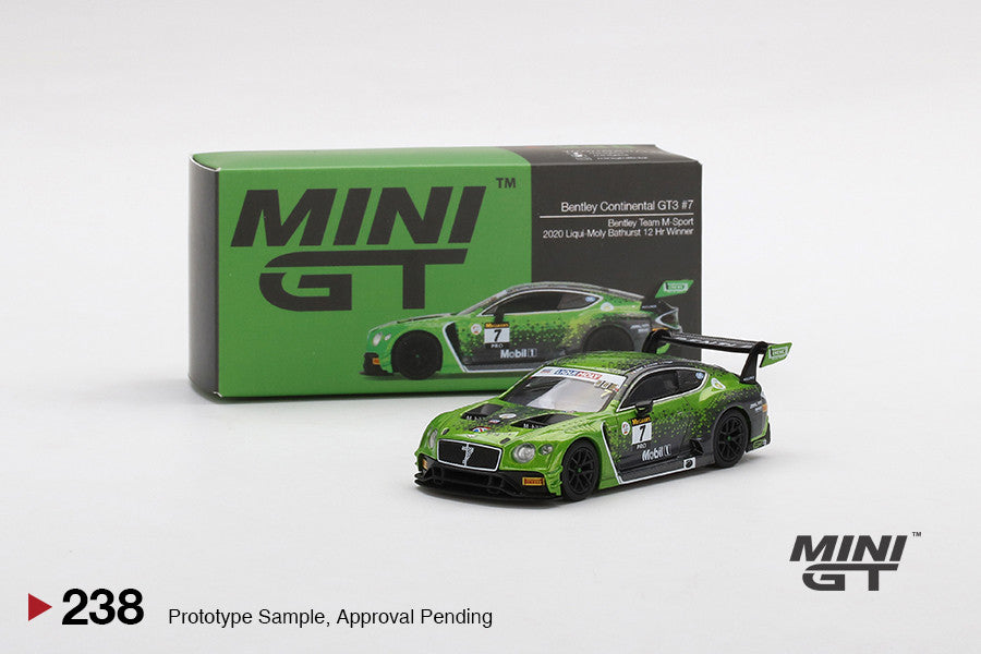 1/64 Mini GT #238 Bentley Continental GT3 #7 2020 Liqui-Moly Bathurst 12 Hrs Winner Bentley Team M-Sport Limited Edition mgt00238