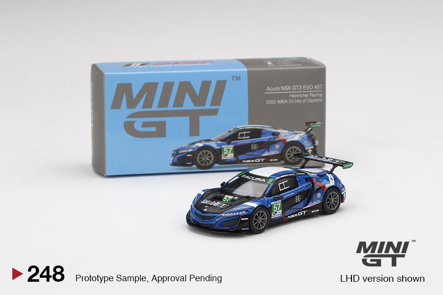 1/64 Mini GT #248 Acura NSX GT3 EVO #57 2020 IMSA 24Hr Daytona Blue Limited Edition mgt00248