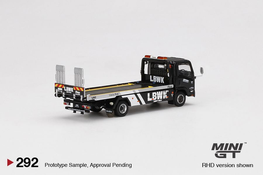 1/64 Mini GT #292 Isuzu N-Series Vehicles Flatbed Car Transport LBWK Black Limited Edition mgt00292