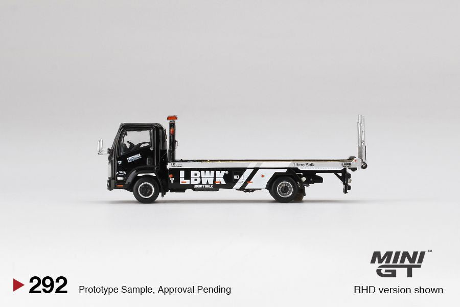 1/64 Mini GT #292 Isuzu N-Series Vehicles Flatbed Car Transport LBWK Black Limited Edition mgt00292
