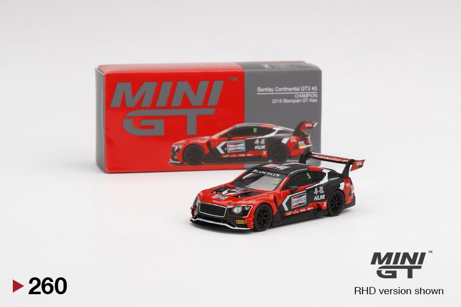 1/64 Mini GT #260 Bentley Continental GT3 #5 CHAMPION 2018 Blancpain GT Asia Limited Edition mgt00260