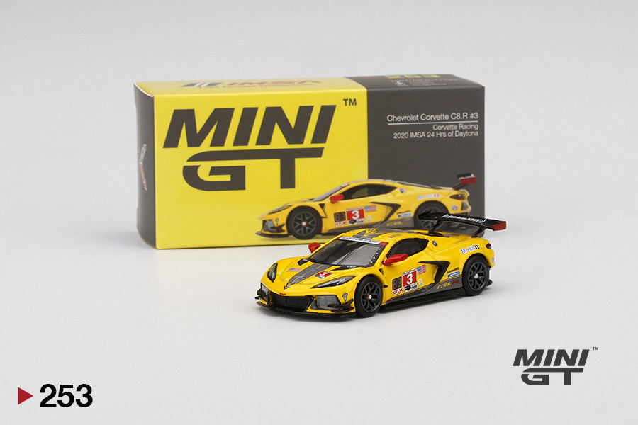 Mini GT 1:64 #253 Chevrolet Corvette C8.R #3 2020 IMSA 24 Hr Daytona (Yellow) Limited Edition  MGT00253