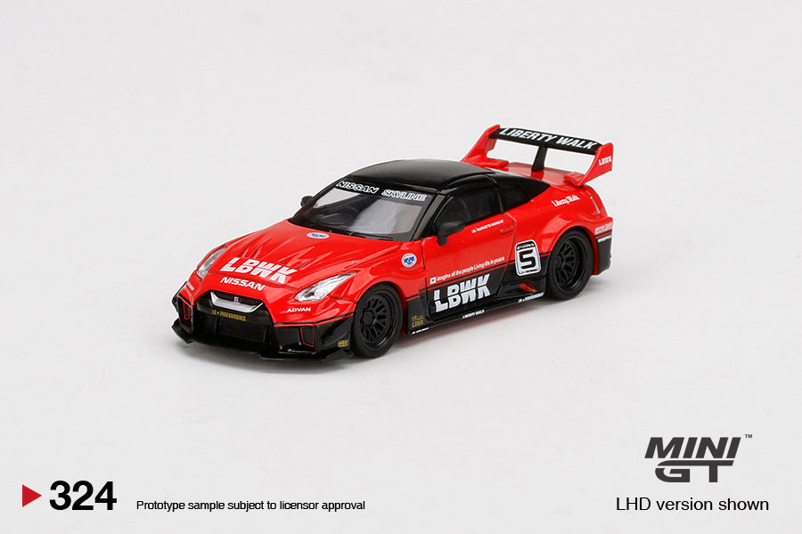 1:64 Mini GT #324 LB-Silhouette WORKS GT NISSAN 35GT-RR Ver.1 Red/Black Limited Edition mgt00324