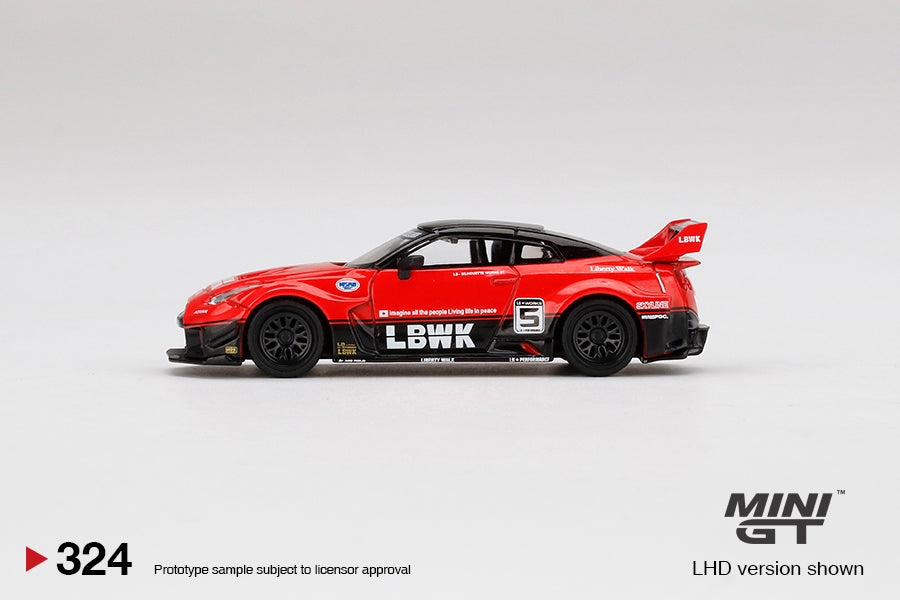 1:64 Mini GT #324 LB-Silhouette WORKS GT NISSAN 35GT-RR Ver.1 Red/Black Limited Edition mgt00324