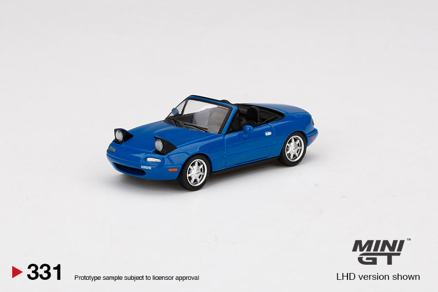 1:64 Mini GT #331 Mazda Miata MX-5 (NA) Headlight Up LHD Mariner Blue Limited Edition mgt00331