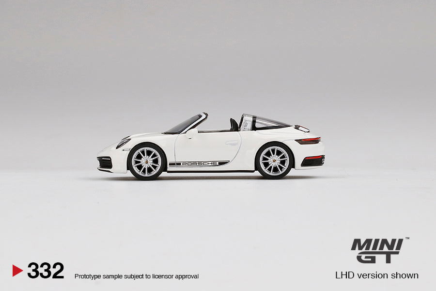 Mini GT 1:64 #332 Porsche 911 Targa 4S White Limited Edition mgt00332