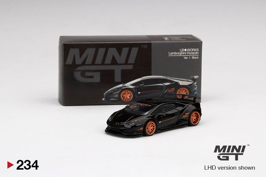 Mini GT 1:64 LB★WORKS Lamborghini Huracán Ver. 1 Black #234 Limited Edition MGT00234