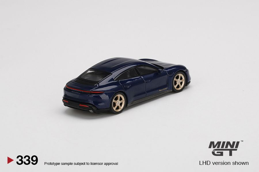 1:64 Mini GT #339 Porsche Taycan Turbo S Gentian Blue Metallic Limited Edition mgt00339
