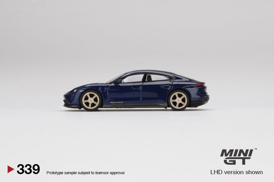 1:64 Mini GT #339 Porsche Taycan Turbo S Gentian Blue Metallic Limited Edition mgt00339