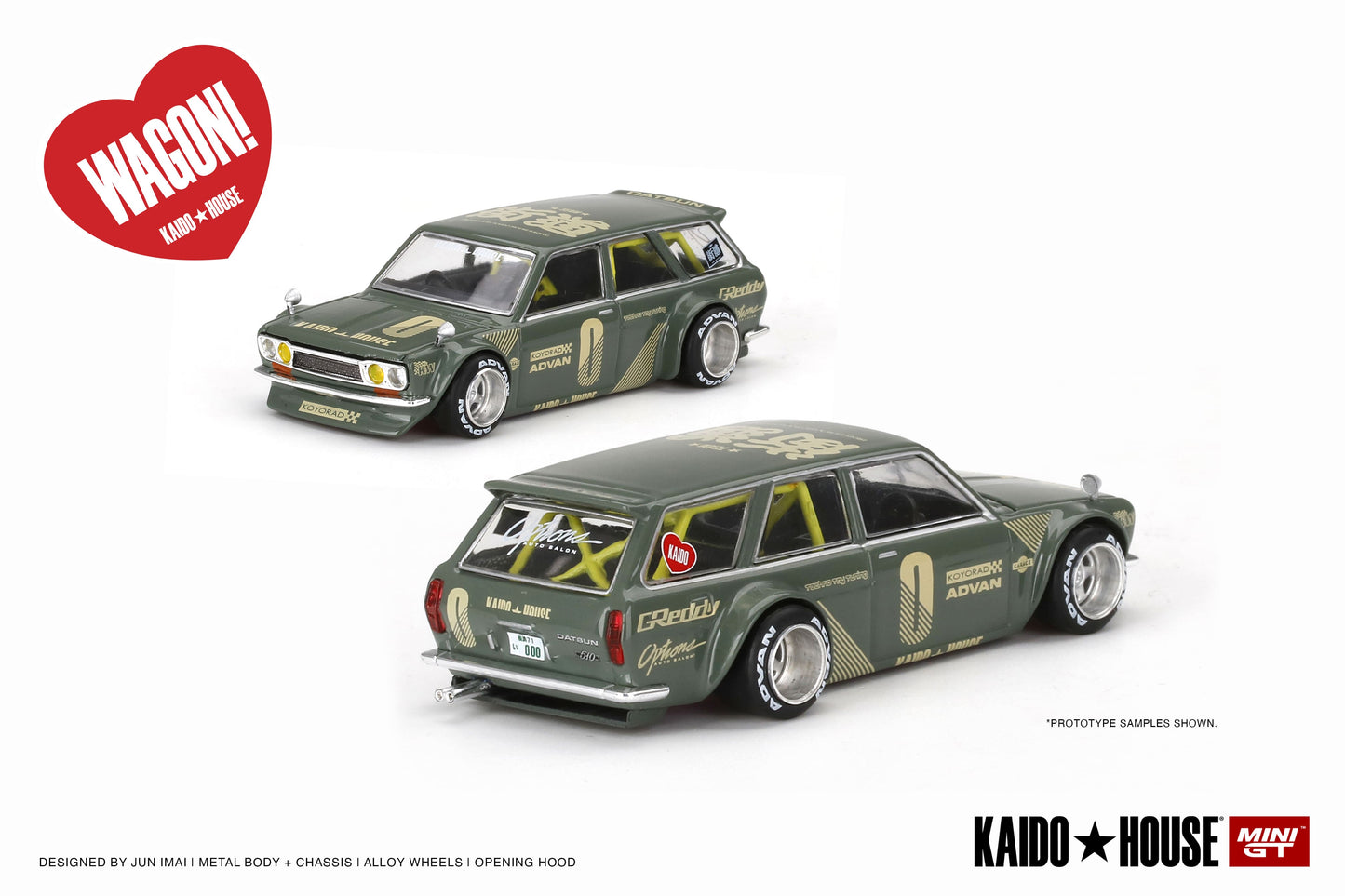 1/64 Kaido House x Mini GT Datsun Kaido 510 Wagon Green Limited Edition KHMG010 SEALED