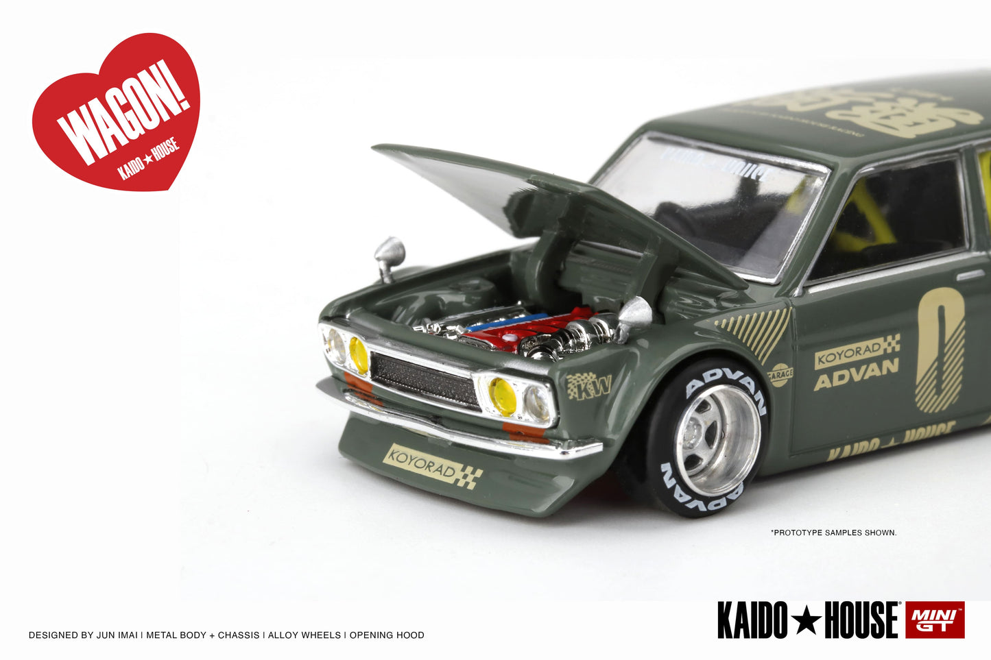 1/64 Kaido House x Mini GT Datsun Kaido 510 Wagon Green Limited Edition KHMG010 SEALED