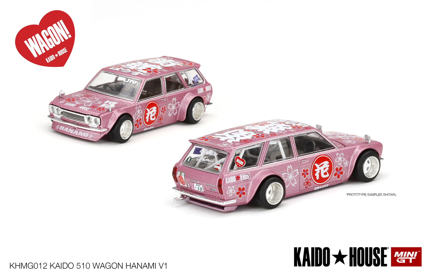 1/64 Kaido House x Mini GT Datsun Kaido 510 Wagon Hanami V1 Pink Limited Edition KHMG012 SEALED