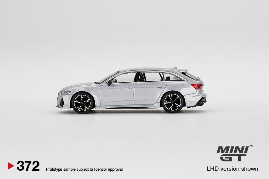 1:64 Mini GT #372 Audi RS 6 Avant Carbon Black Edition Florett Silver Limited Edition mgt00372