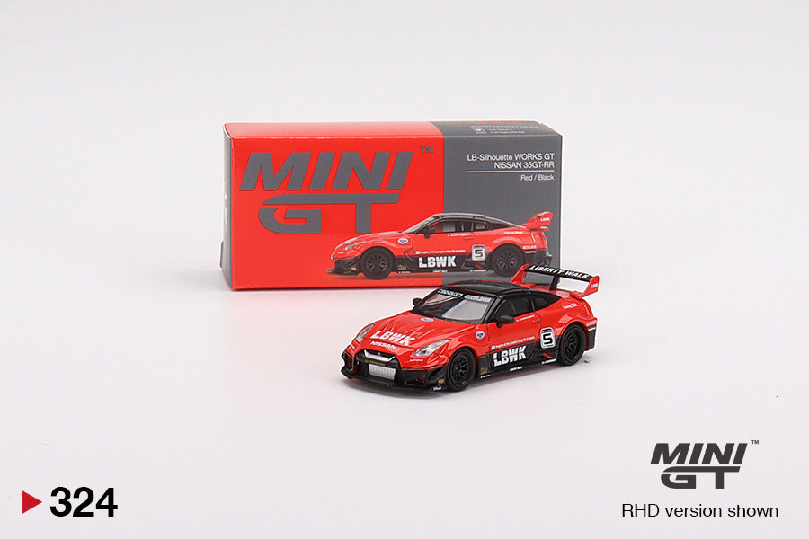 1:64 Mini GT #324 LB-Silhouette WORKS GT NISSAN 35GT-RR Ver.1 Red/Black Limited Edition mgt00324