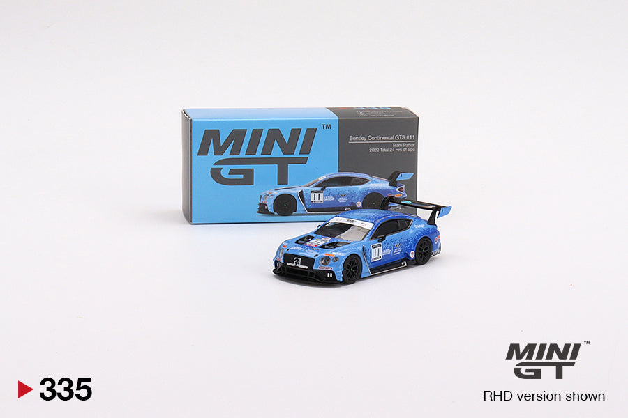 1:64 Mini GT #335 Bentley Continental GT3 #11 Team Parker 2020 Total 24 Hrs of Spa Limited Edition mgt00335