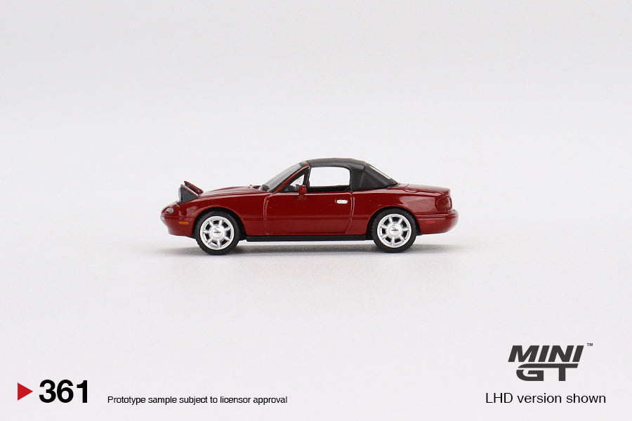 1:64 Mini GT #361 Mazda Miata MX-5 (NA) Classic Headlight Up Soft Top Red Limited Edition mgt00361