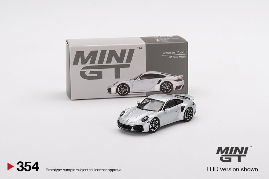 1:64 Mini GT #354 Porsche 911 Turbo S GT Silver Metallic Limited Edition mgt00354