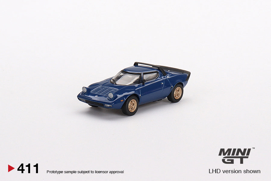 1:64 Mini GT #411 Lancia Stratos HF Stradale Bleu Vincennes Limited Edition mgt00411
