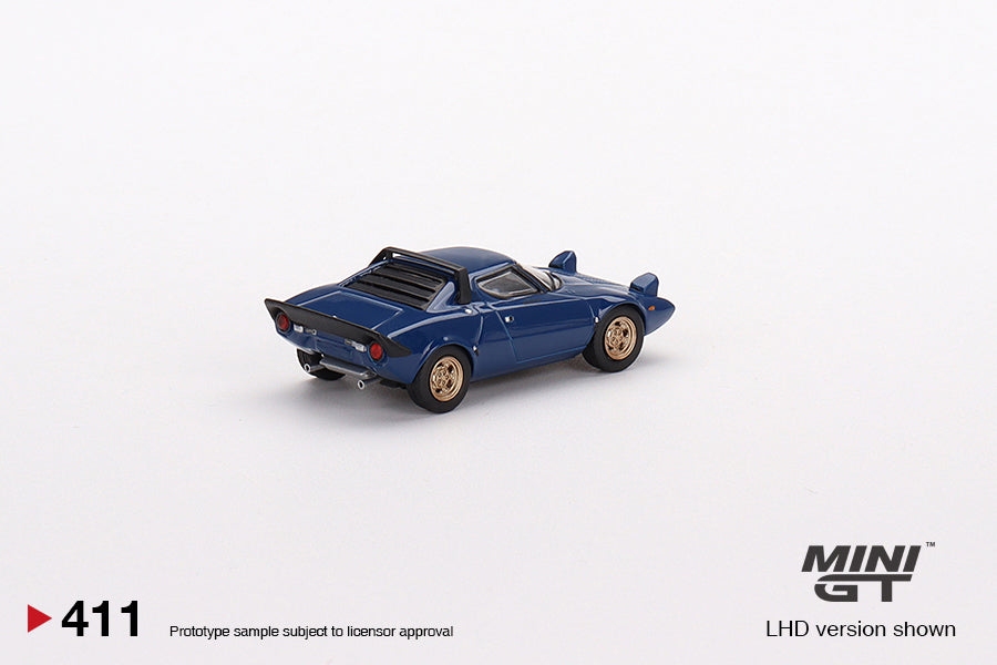 1:64 Mini GT #411 Lancia Stratos HF Stradale Bleu Vincennes Limited Edition mgt00411
