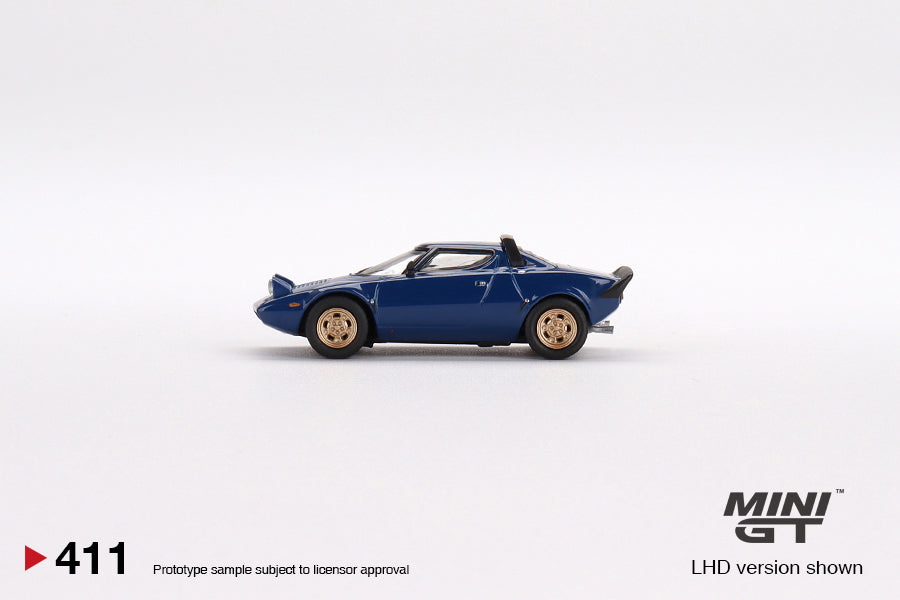 1:64 Mini GT #411 Lancia Stratos HF Stradale Bleu Vincennes Limited Edition mgt00411