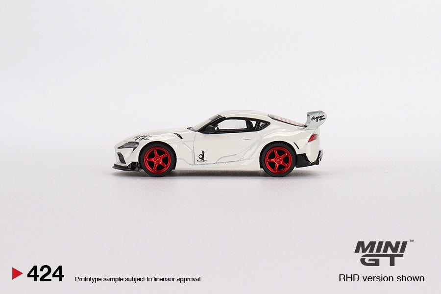 1:64 Mini GT #424 Pandem Toyota GR Supra V1.0  Pearl White Limited Edition mgt00424