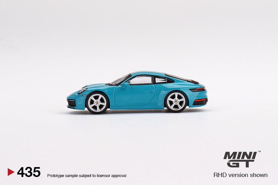1/64 Mini GT #435 Porsche 911 (992) Carrera S Miami Blue Limited Edition mgt00435