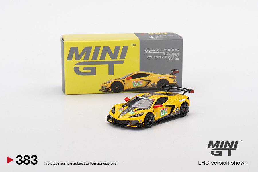 1:64 Mini GT #383 Chevrolet Corvette C8.R #63 Corvette Racing 2021 Le Mans 24 Hrs GTE PRO 2nd Place Limited Edition MGT00383