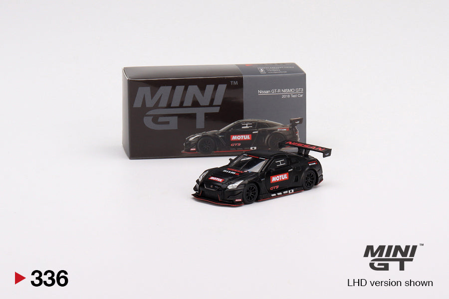 1:64 Mini GT #336 Nissan GT-R Nismo GT3 2018 Test Car Matte Black Limited Edition mgt00336