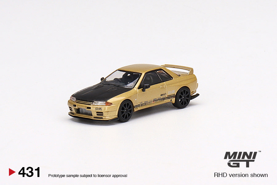 1:64 Mini GT #431 Japan Exclusive Top Secret Nissan Skyline GT-R VR32 Top Secret Gold Limited Edition  MGT00431