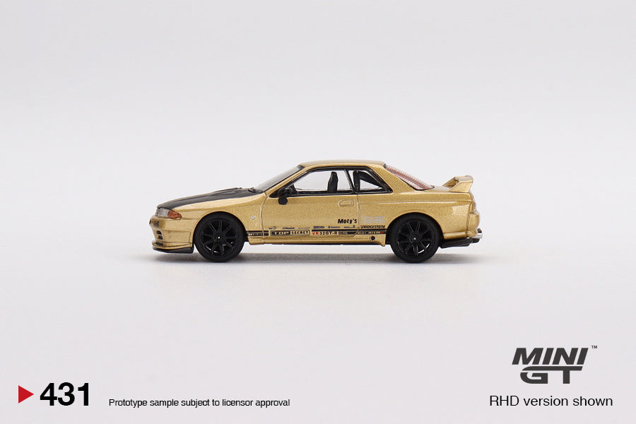 1:64 Mini GT #431 Japan Exclusive Top Secret Nissan Skyline GT-R VR32 Top Secret Gold Limited Edition  MGT00431