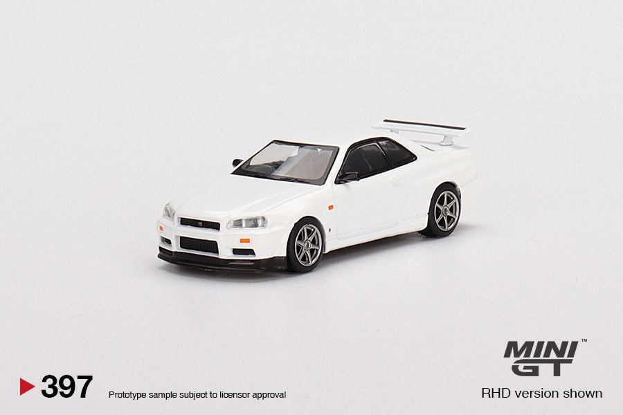 1:64 Mini GT #397 Nissan Skyline GT-R (R34) V-Spec N1 White Limited Edition mgt00397