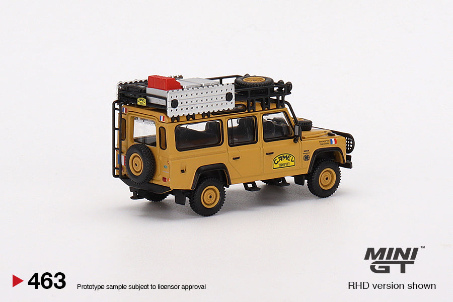 1:64 Mini GT #463 Land Rover Defender 110 1989 Camel Trophy Amazon Team France Limited Edition MGT00463