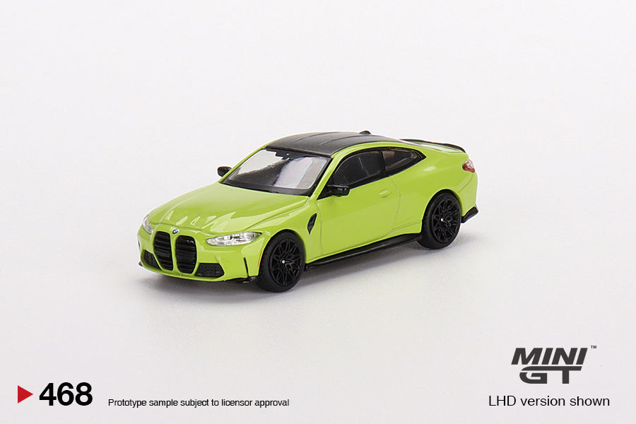 1:64 Mini GT #468 BMW M4 Competition (G82) San Paulo Yellow Limited Edition MGT00468
