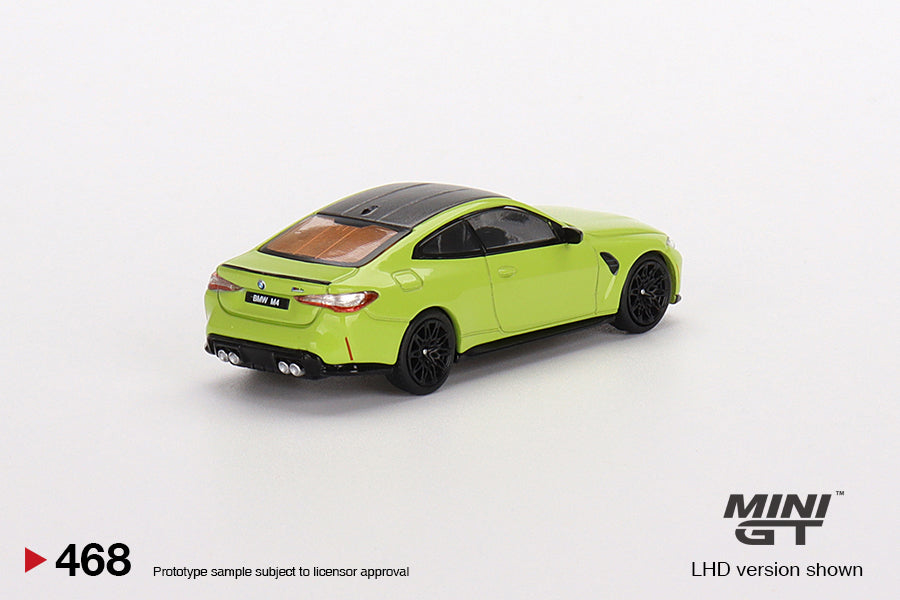 1:64 Mini GT #468 BMW M4 Competition (G82) San Paulo Yellow Limited Edition MGT00468