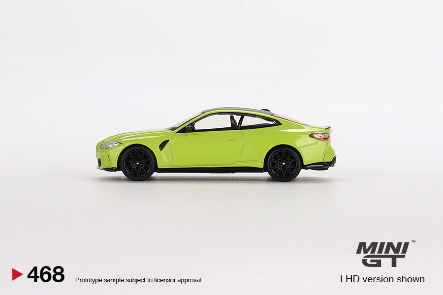 1:64 Mini GT #468 BMW M4 Competition (G82) San Paulo Yellow Limited Edition MGT00468