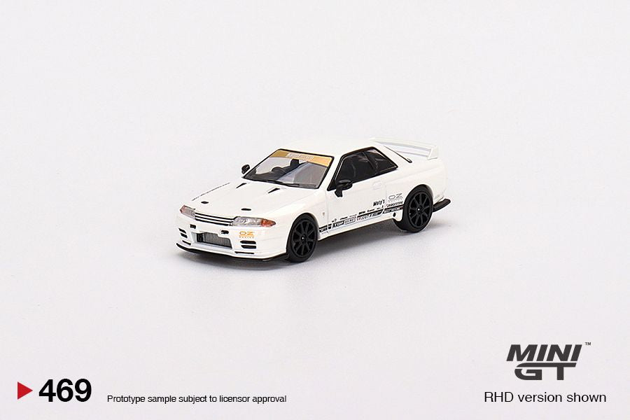 Mini GT 1:64 #469 Top Secret Nissan GT-R VR32 White Limited Edition mgt00469