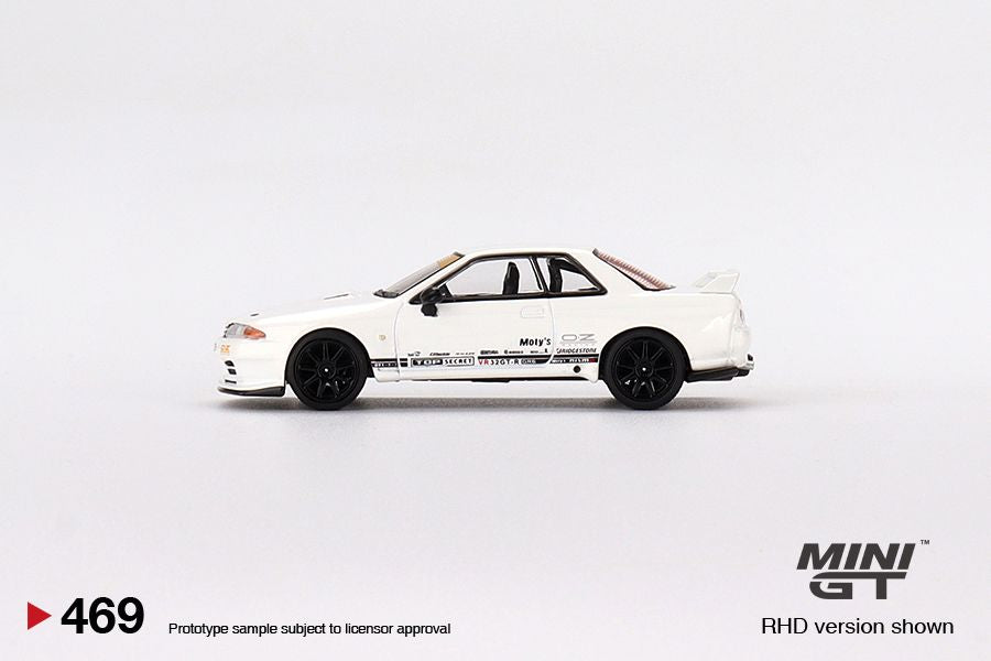 Mini GT 1:64 #469 Top Secret Nissan GT-R VR32 White Limited Edition mgt00469