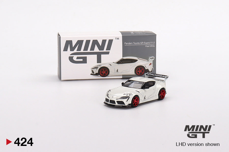 1:64 Mini GT #424 Pandem Toyota GR Supra V1.0  Pearl White Limited Edition mgt00424