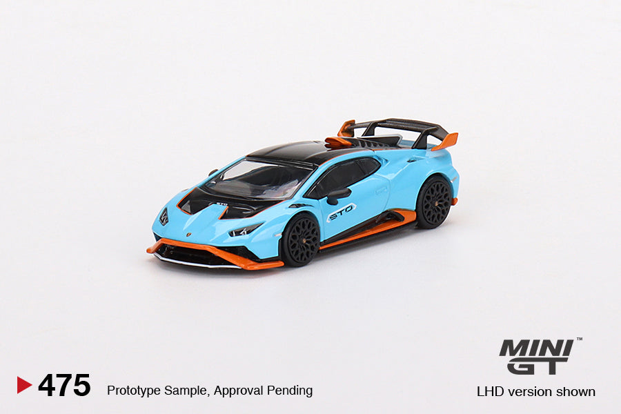 1:64 Mini GT #475 Lamborghini Huracán STO Blu Laufey Limited Edition MGT00475