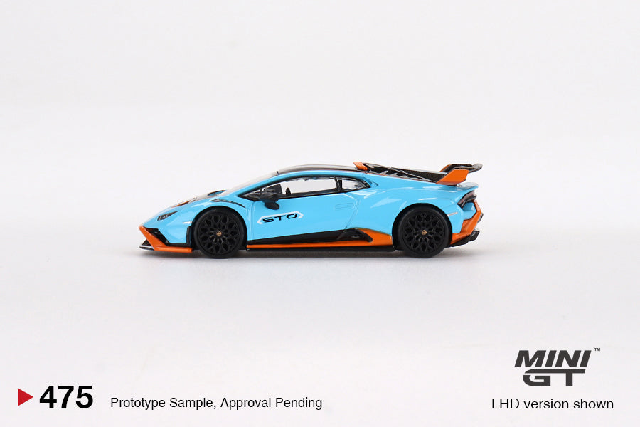 1:64 Mini GT #475 Lamborghini Huracán STO Blu Laufey Limited Edition MGT00475