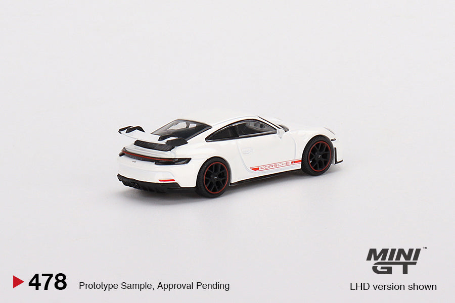 1/64 Mini GT #478 Porsche 911 (992) GT3 White Limited Edition mgt00478