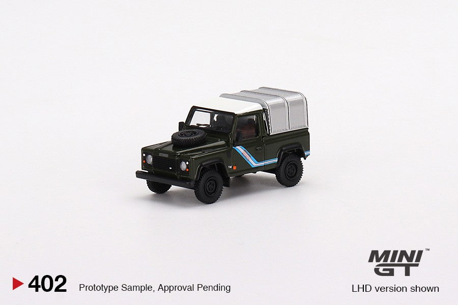 1:64 Mini GT #402 Land Rover Defender 90 Pickup Bronze Green Limited Edition mgt00402