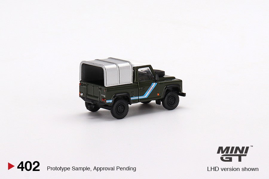 1:64 Mini GT #402 Land Rover Defender 90 Pickup Bronze Green Limited Edition mgt00402