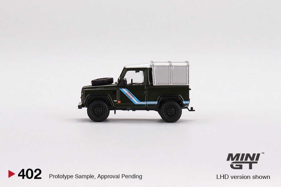 1:64 Mini GT #402 Land Rover Defender 90 Pickup Bronze Green Limited Edition mgt00402