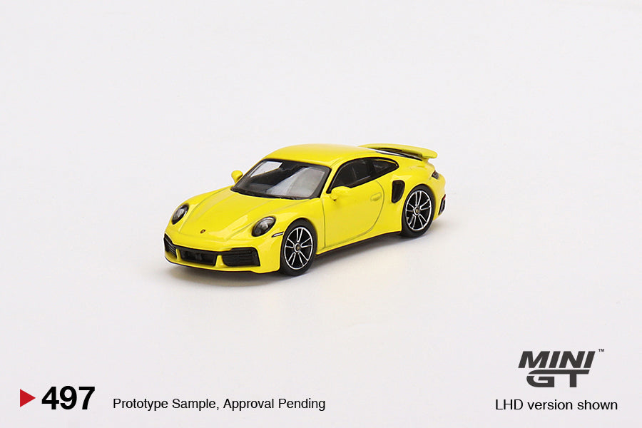 1/64 Mini GT #497 Porsche 911 Turbo S Racing Yellow Limited Edition mgt00497