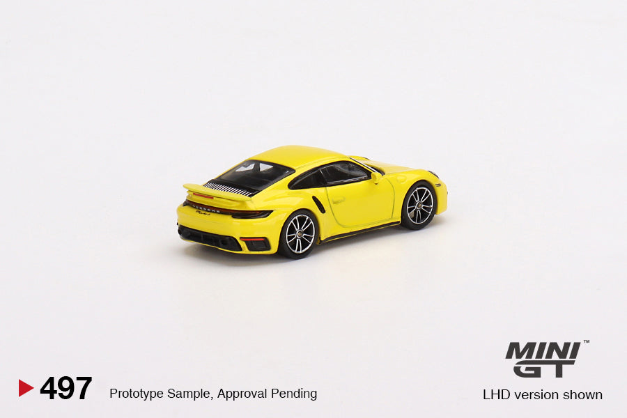 1/64 Mini GT #497 Porsche 911 Turbo S Racing Yellow Limited Edition mgt00497