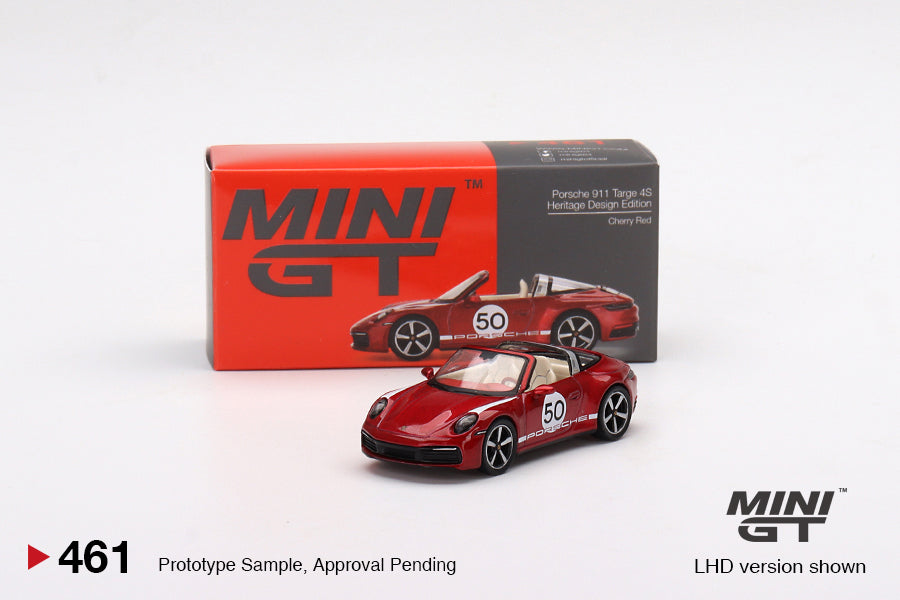 1/64 Mini GT #461 Porsche 911 Targa 4S Heritage Design Edition Cherry Red Limited Edition mgt00461