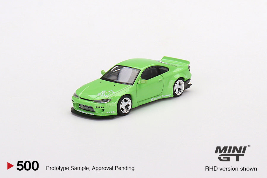 1/64 Mini GT #500 Nissan Silvia Pandem (S15) Green Limited Edition mgt00500